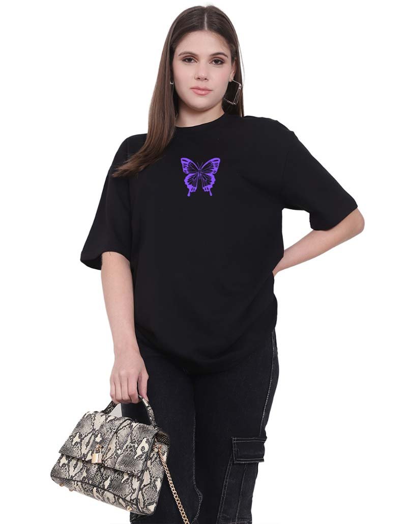 PARADISE Design Oversize Black T-shirt trending graphic streetwear 2025