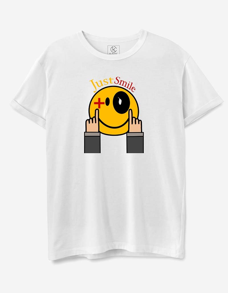 Just Smile Design T-shirt - White