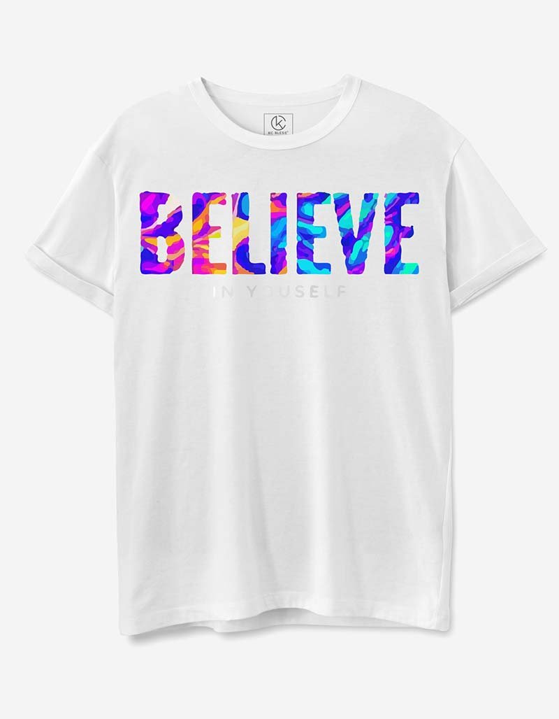 BELIEVE Design T-shirt - White