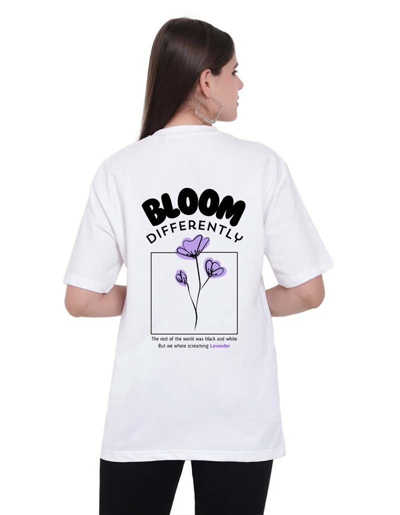 Bloom White Unisex Oversized Graphic Tee 2025 – Trending Streetwear