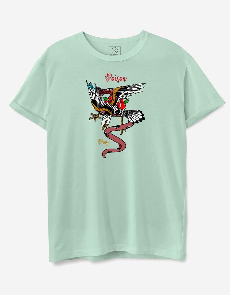 Poison Design T-shirt - Sea Green Light