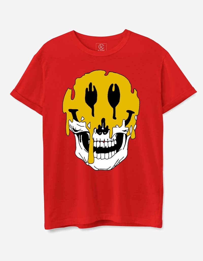 Yellow Skull T-shirt - Red