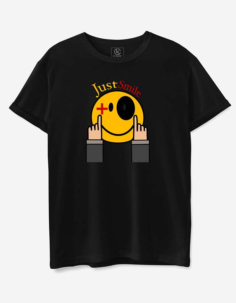 Just Smile Design T-shirt - Black