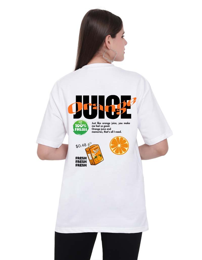 Juice Design Oversize White T-shirt - White
