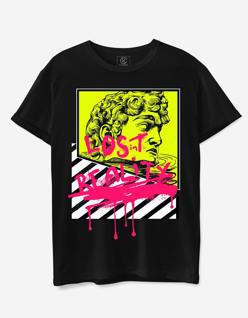 Lost in Reality Design T-shirt - Black