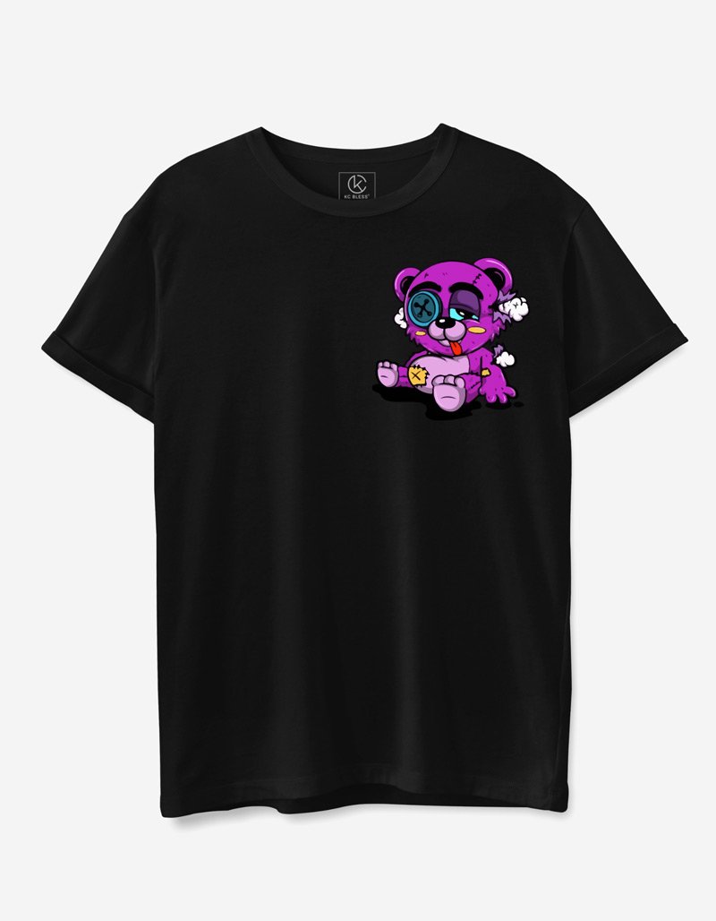 Mad Teddy Design T-shirt - Black
