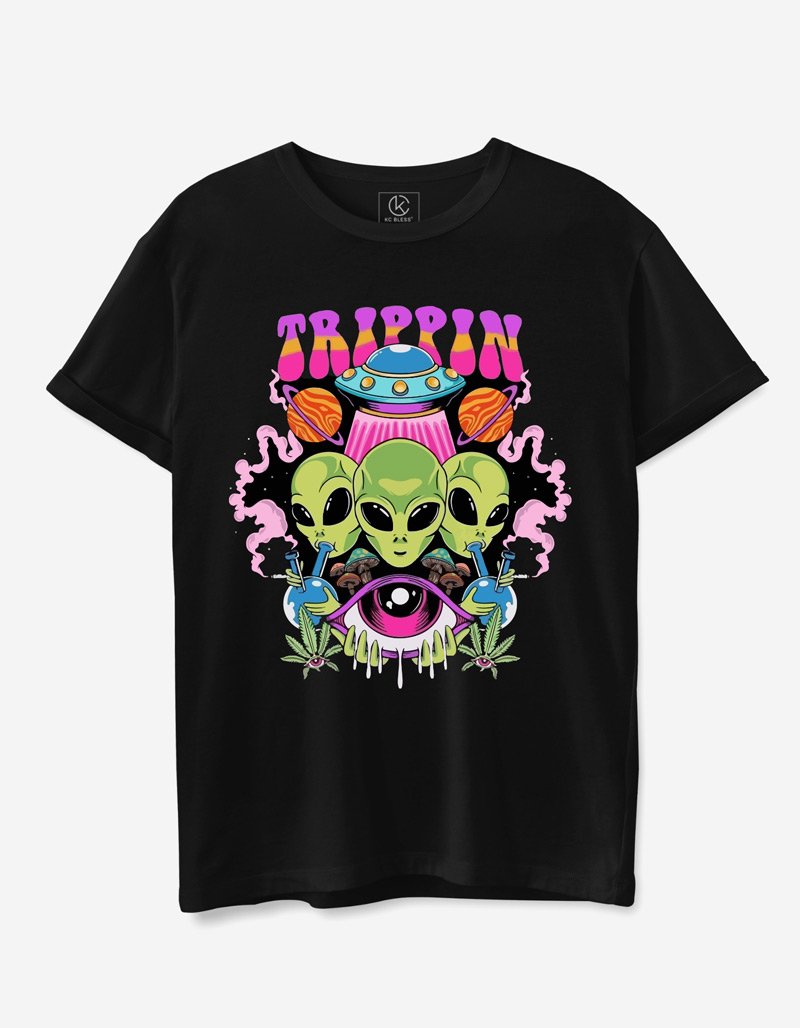 Trippin Design T-shirt - Black