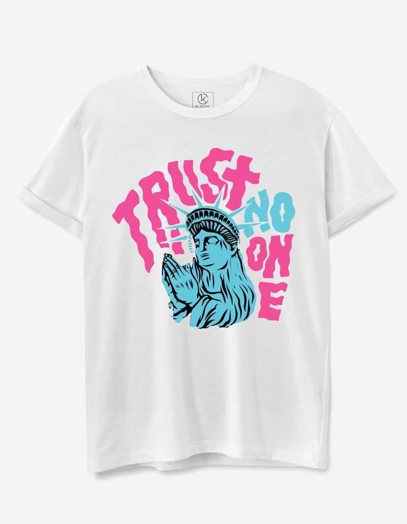 Trust No One Design T-shirt - White