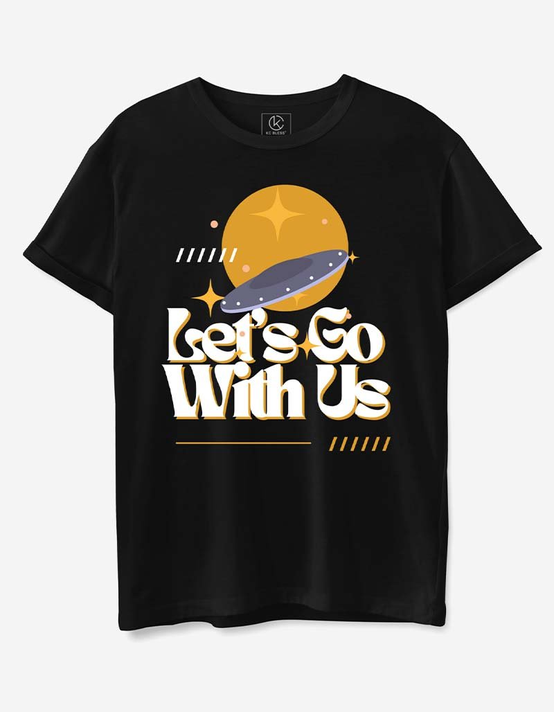 LETS GO Design unisex t-shirt black cotton