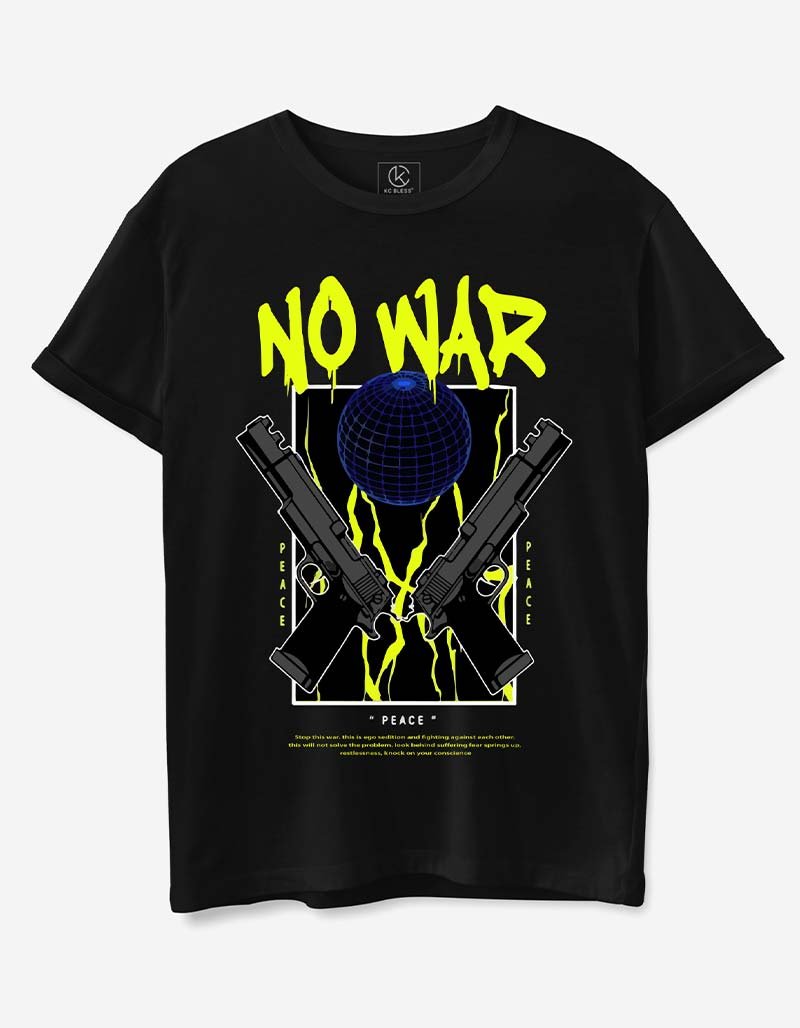 NO WAR Design T-shirt - Black