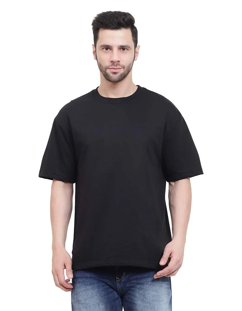 Black branded oversize t-shirt in premium cotton - modern urban fashion for comfortable fit