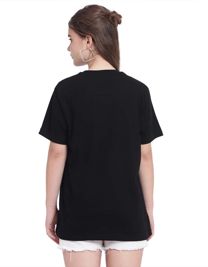black tee women's regular fit