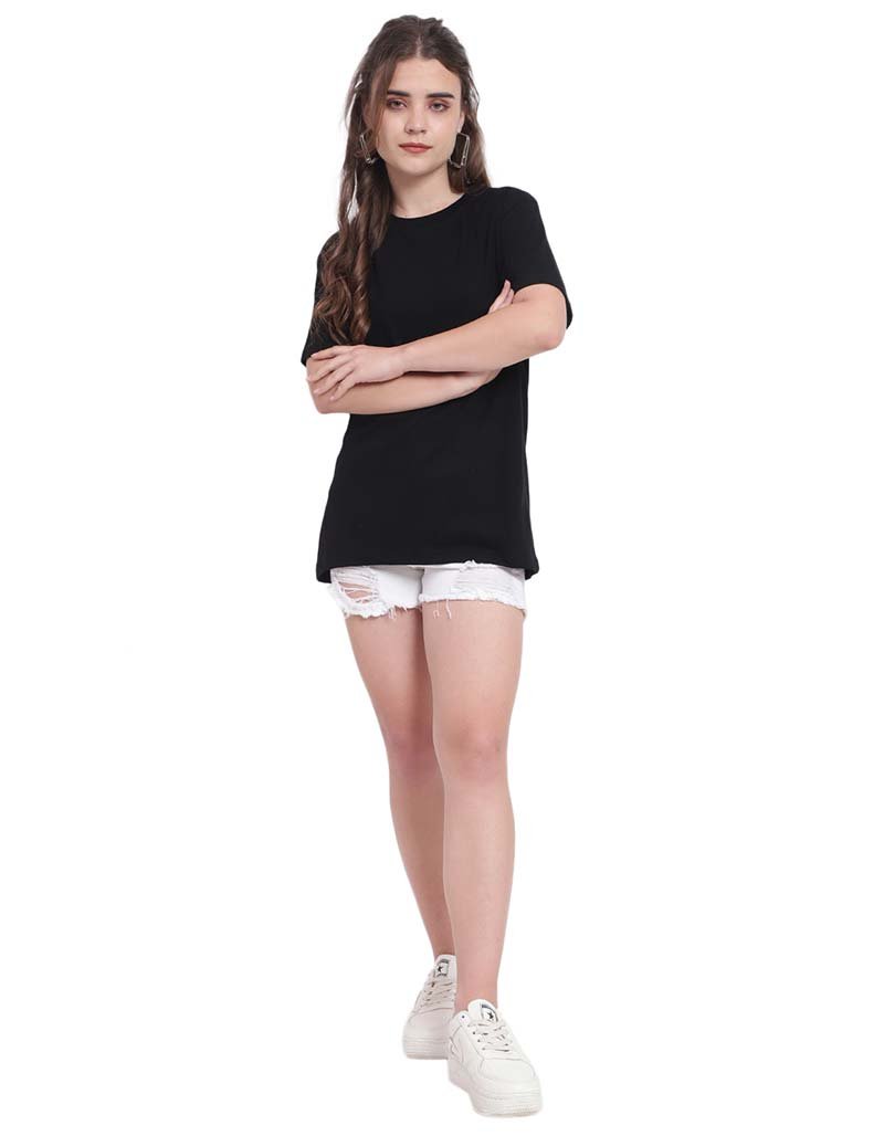 women black cotton tee casual