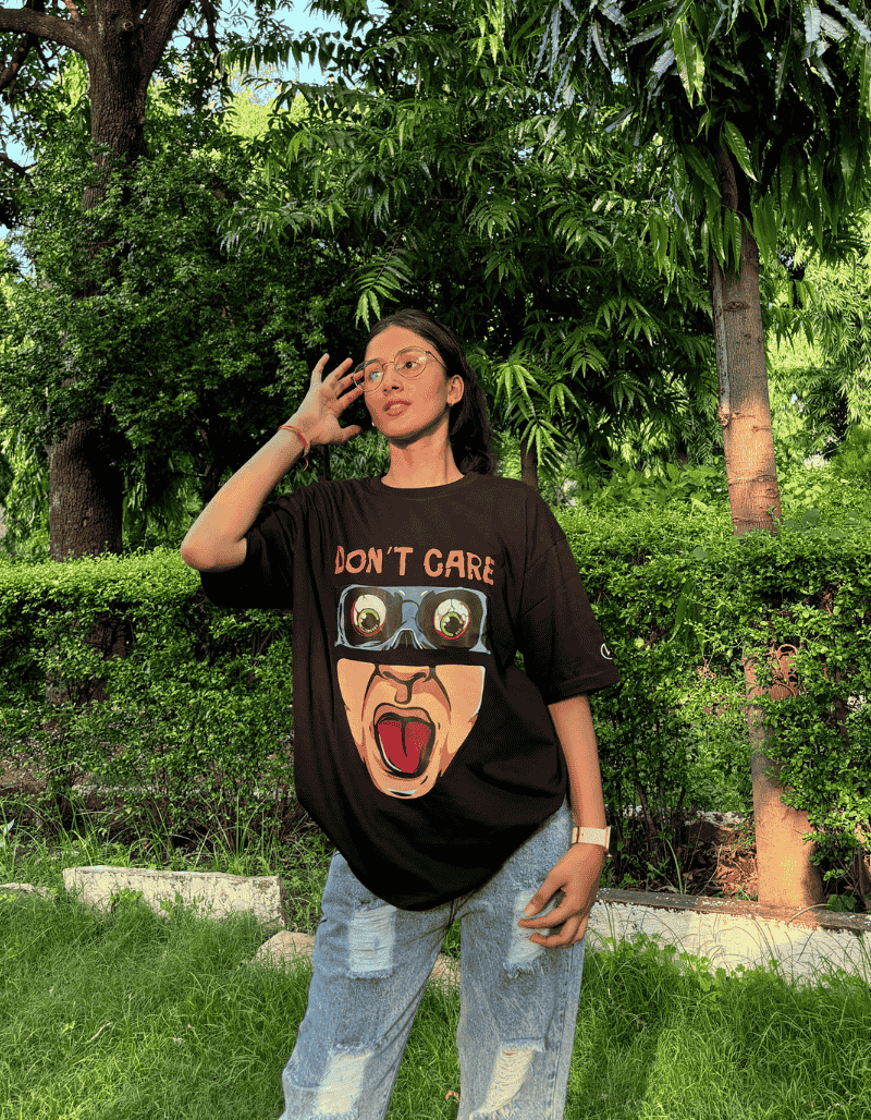 dont care oversized meme graphic t-shirt india 2025 unisex