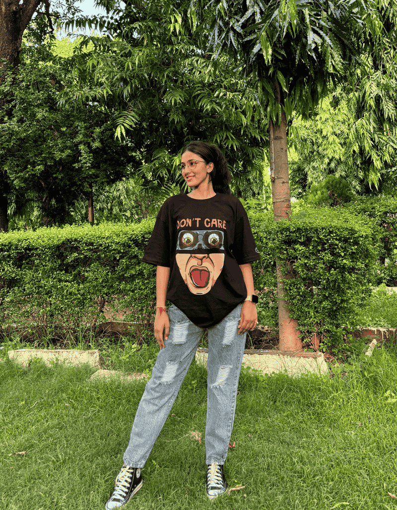dont care oversized meme graphic t-shirt india 2025 unisex