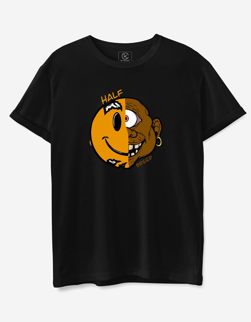 Half Breed Graphic T-shirt India | Regular Fit Unisex Greyish Green Tee 2025