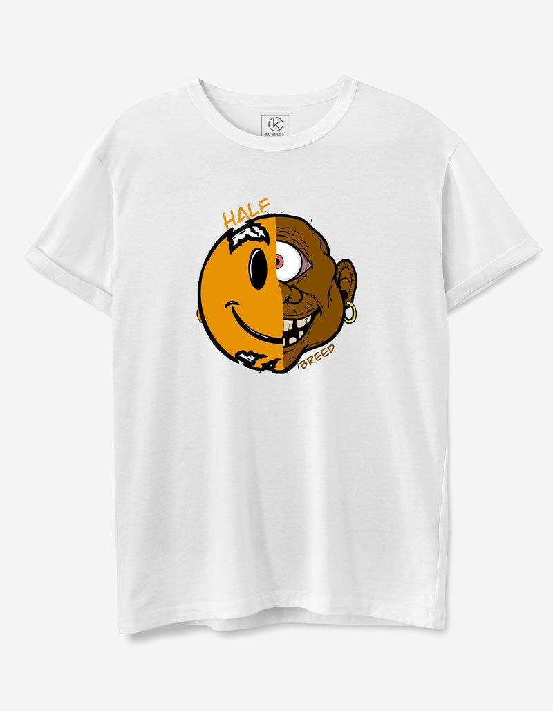 Half Breed Graphic T-shirt India | Regular Fit Unisex Greyish Green Tee 2025