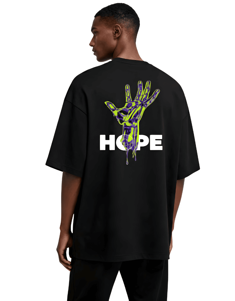 hope motivational oversized black t-shirt india 2025