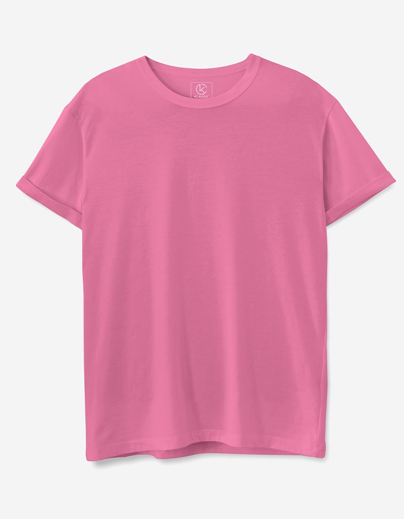Plain Pink Cotton T-shirt
