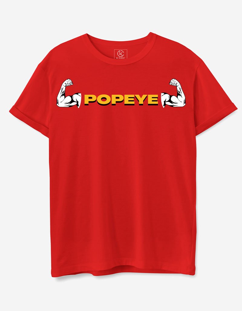 Popeye Design T-shirt - Red