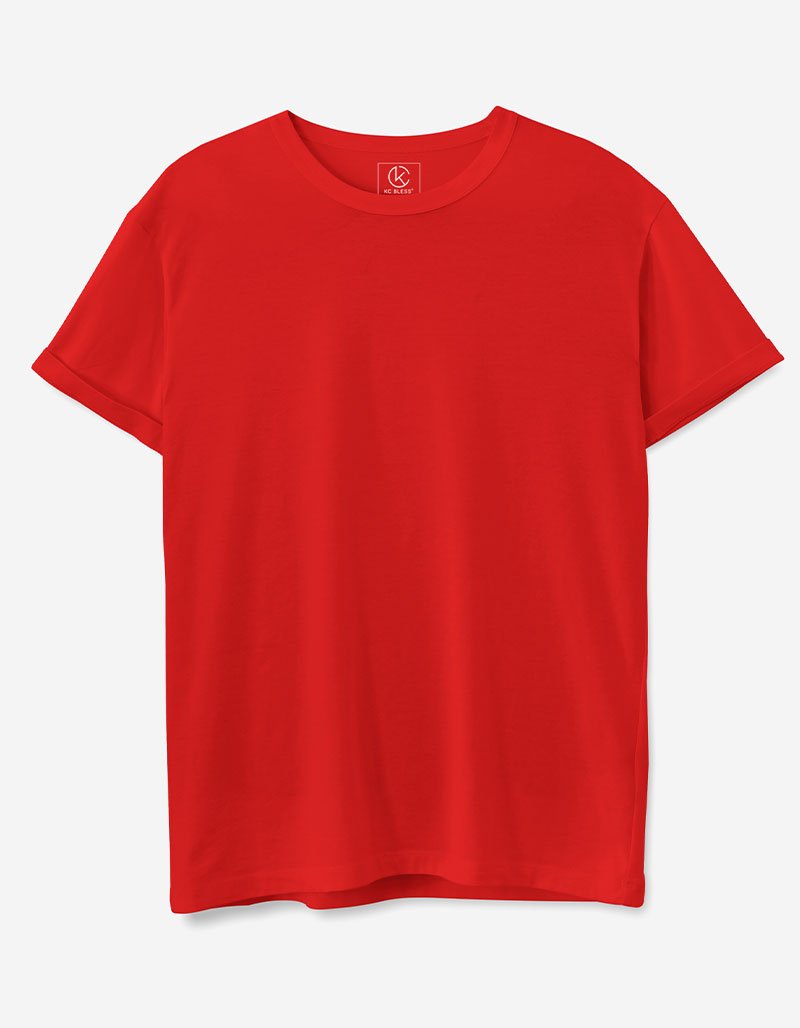 Plain Red Cotton T-shirt