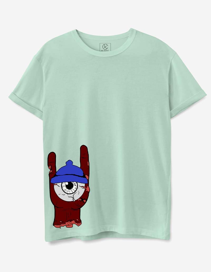 HAND EYE Design T-shirt - Sea Green Light