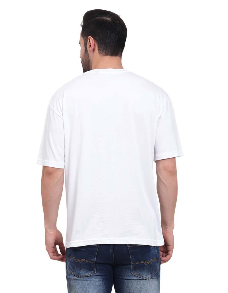 Premium Branded White Cotton Oversize Tee - Urban Fashion Streetwear Essential