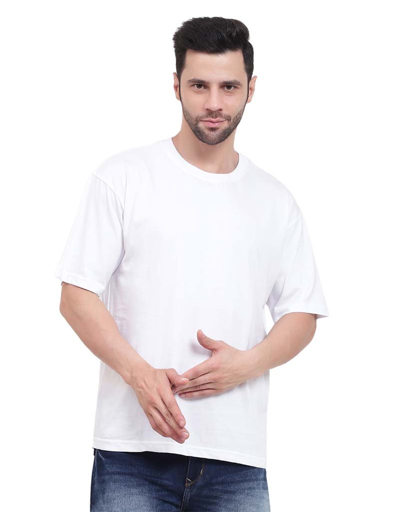 Premium Branded White Cotton Oversize Tee - Trending Urban Streetwear 2025