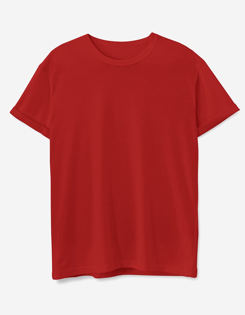 Plain Dark Red Cotton T-shirt
