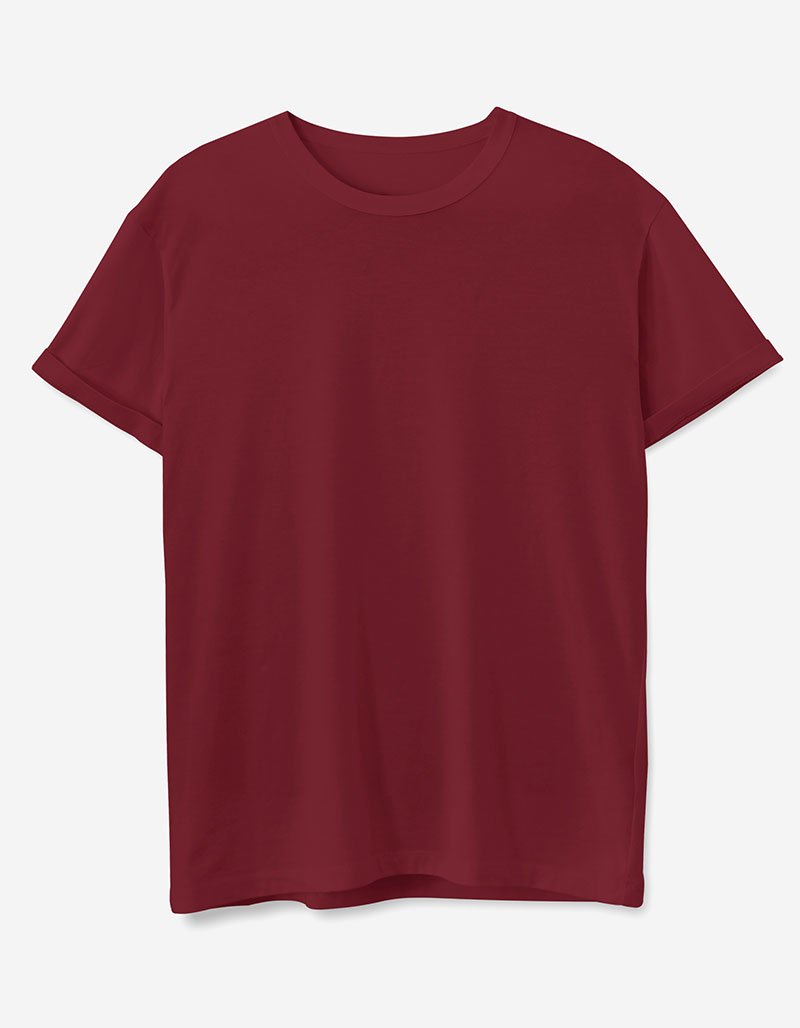 Plain Maroon Cotton T-shirt