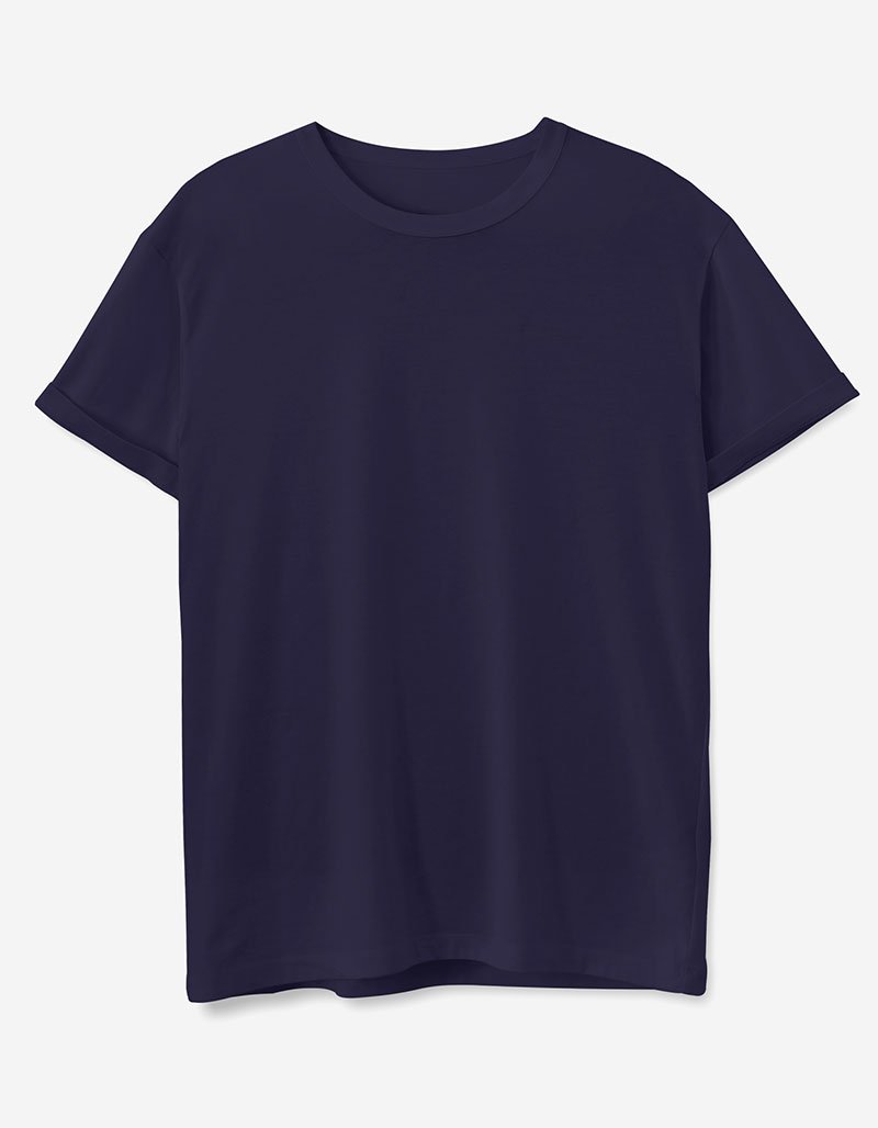 Plain Navy Blue Cotton T-shirt