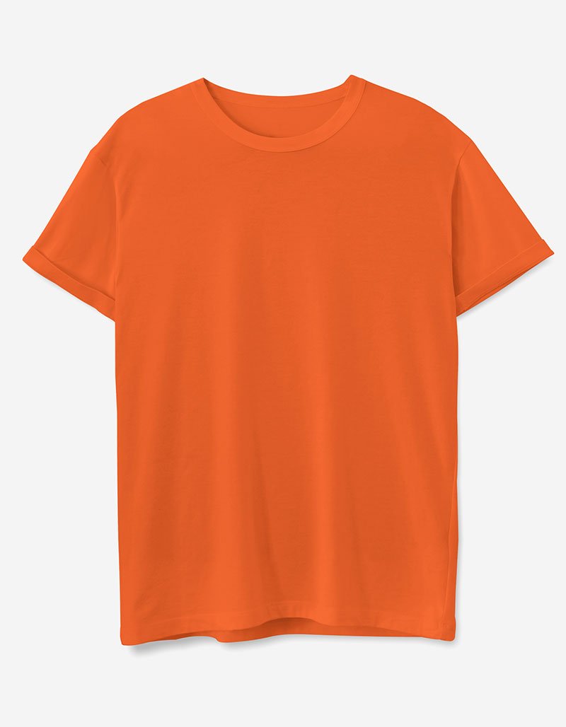Plain Orange Cotton T-shirt