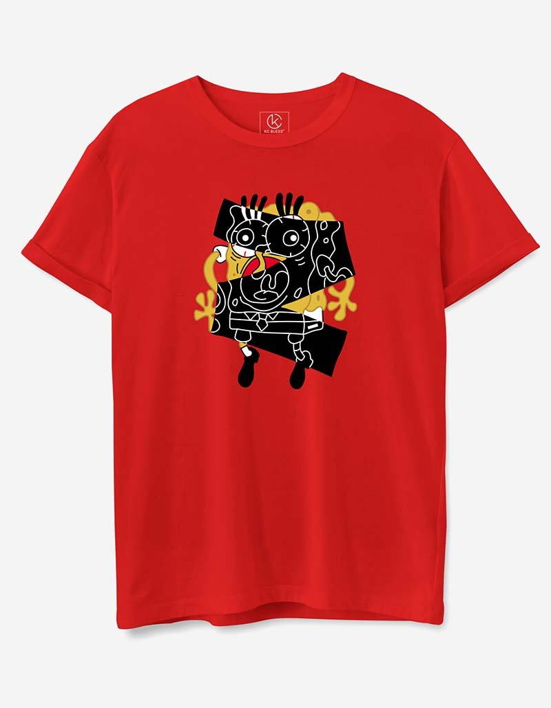 SPONGE BOB Design T-shirt - Red