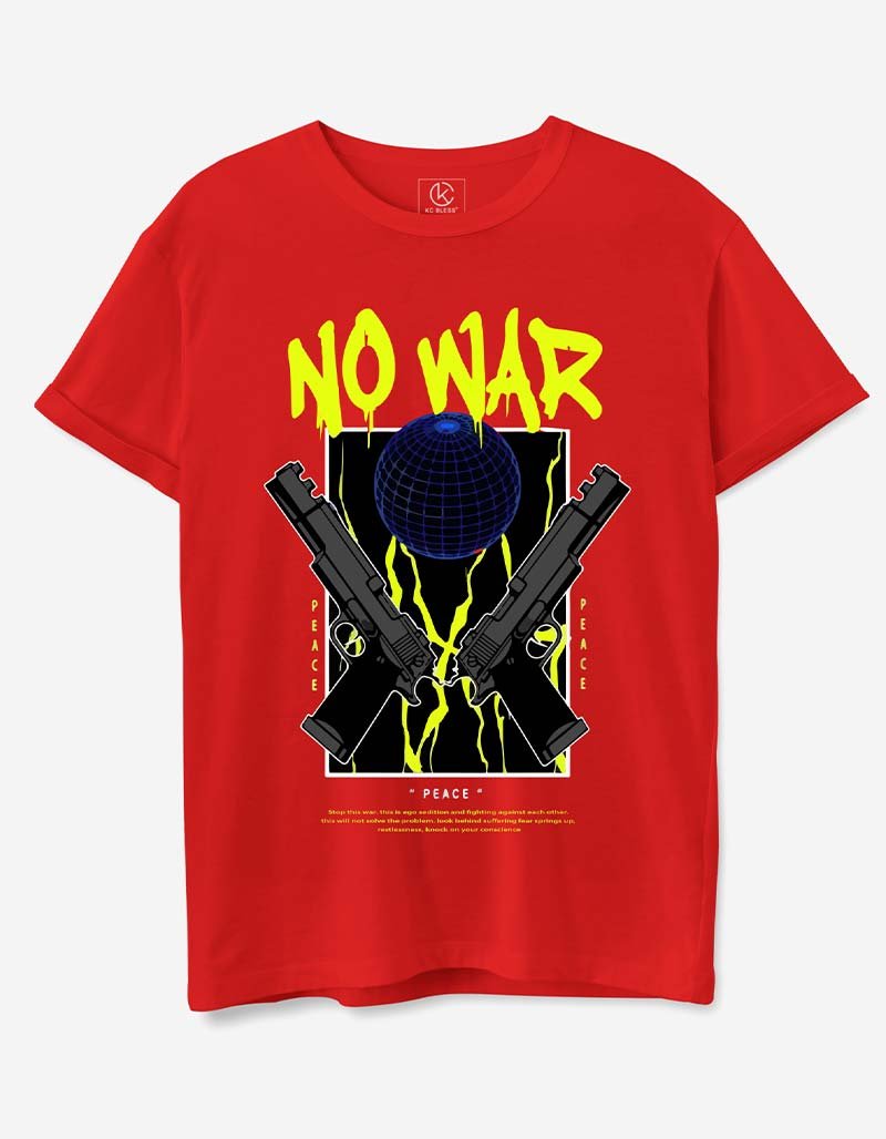 NO WAR Design T-shirt - Red