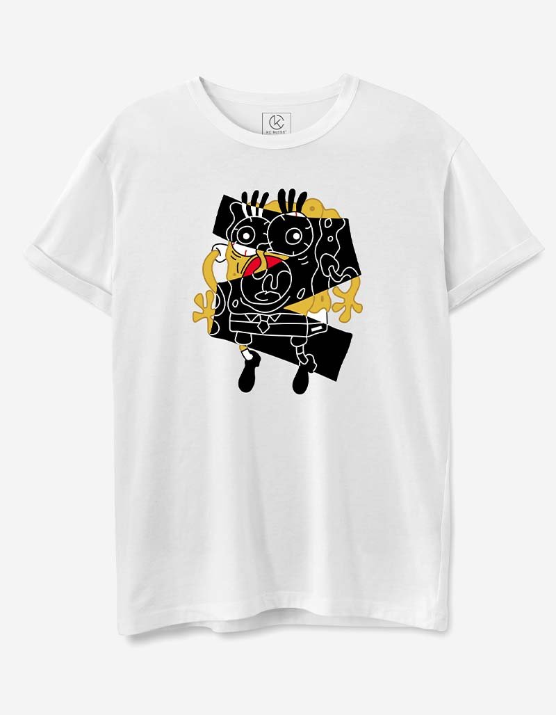 SPONGE BOB Design T-shirt - White