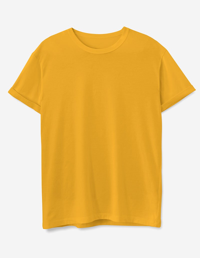 Plain Yellow Cotton T-shirt
